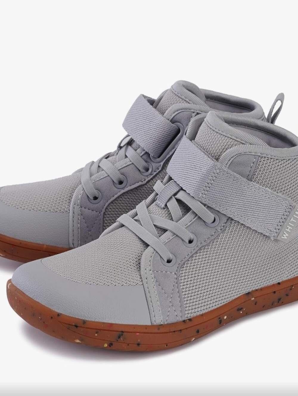 WHITIN Kids' Light Gray High-Top Sneakers with Gum Sole - Size 13.5